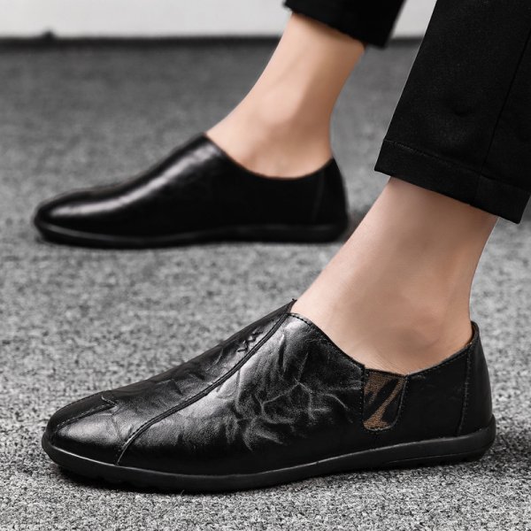 Business Leather Shoes Middle-aged Dad Shoes Breathable Peas Shoes