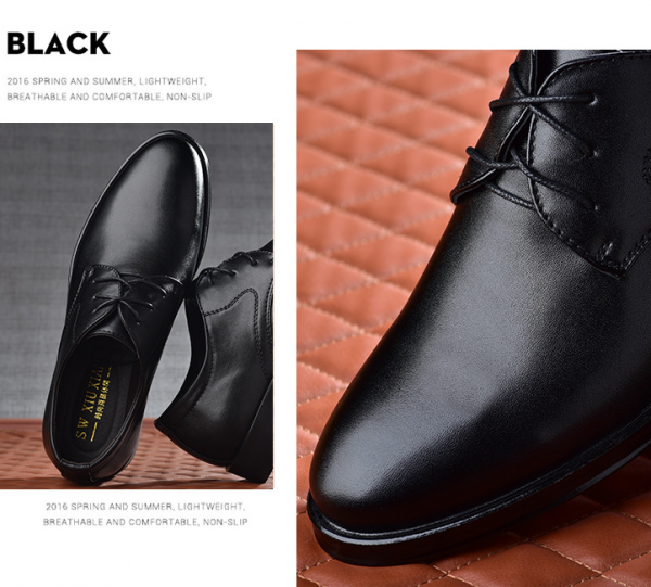 Black Shoes With Pointed Toe For Men