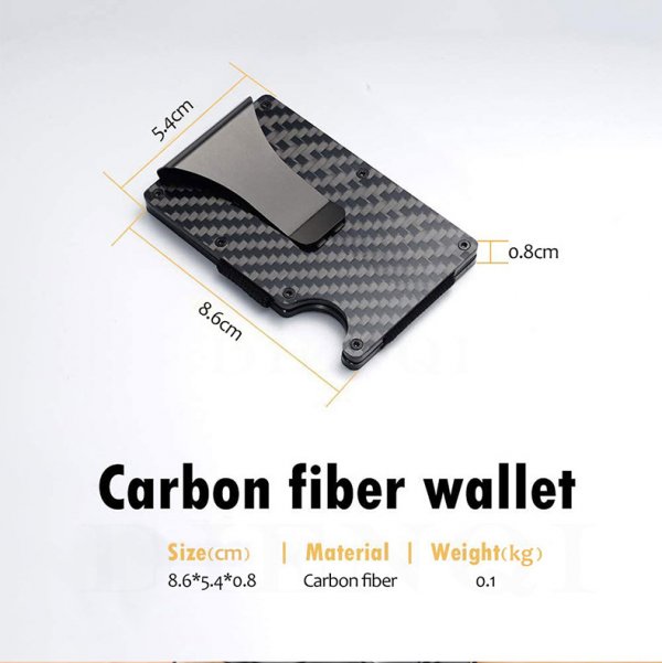 Carbon Fiber Package Wallet Multi-functional Metal Card